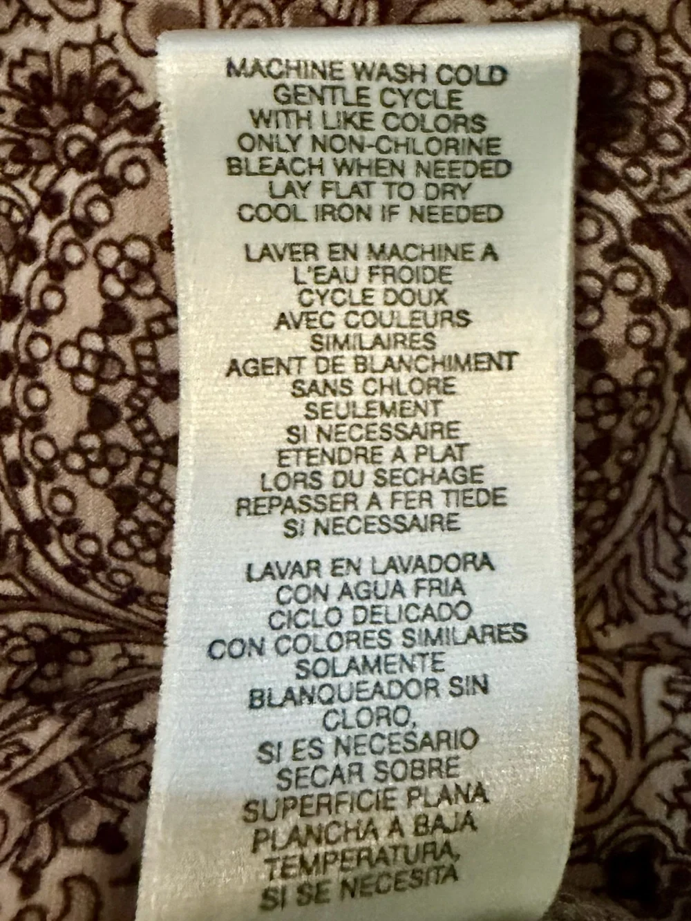 Michael Kors Brown and Cream Paisley A-Line Skirt